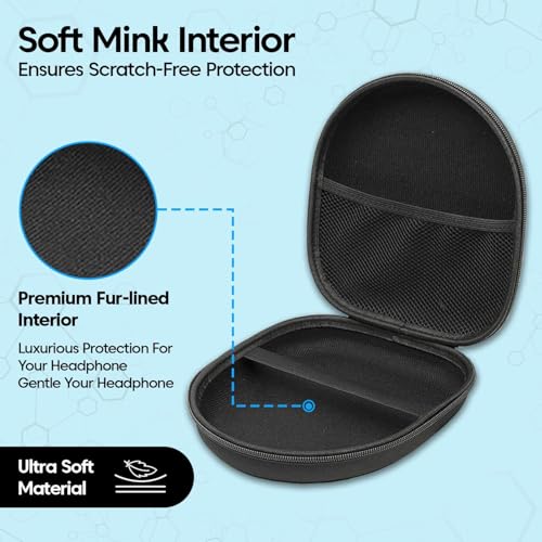 Image of VERTUS Headphone Protective Storage Case for Boult Q Over Ear Bluetooth Headphones (Hard Shell|EVA|Black)