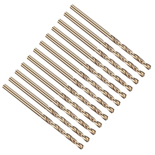 PATIKIL 1/8" Drill Bit M2 High-Speed Steel 135° Gold Finish 12Pcs