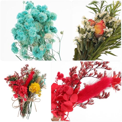 6pcs Ramo de Flores Secas Naturales Mini Decoración miniatura 6