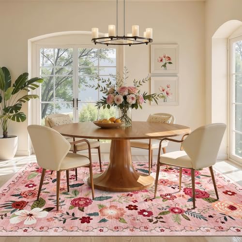 Tapete Boho Floral 5x7 Pulgadas Lavable Antideslizante miniatura 3