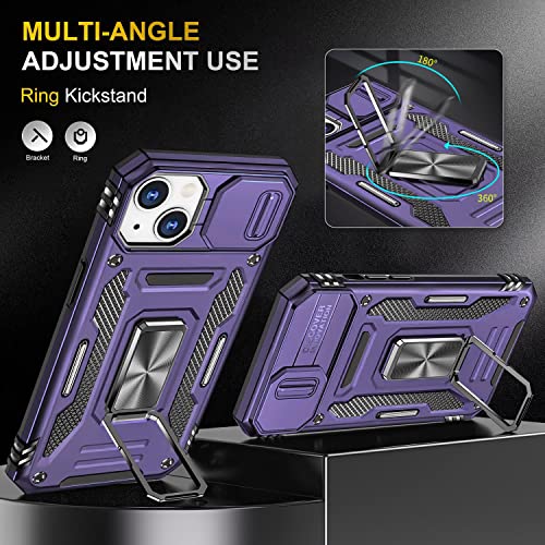 SEFING Case for iPhone 14 Plus iPhone Case iPhone 14 Plus Phone Case with Camera Lens Cover, with Ring Holder Kickstand, fit Magnetic Car Mount, for iPhone 14 Plus (Purple) by SEFING - Image 4