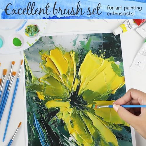 Image of Halobios Paint Brushes Set for Acrylic Painting, 30 Pcs Art Paint Brush Flat Acrylic Painting Brush, Nylon Paint Brushes for Kids Adults Oil Watercolor Rock Painting Body Face Nail Art
