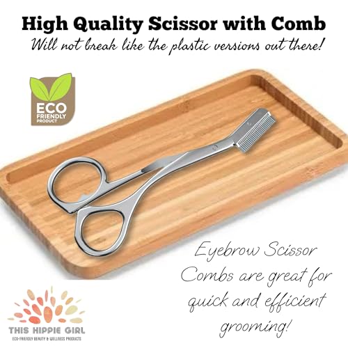 Tesoura de sobrancelha precisa por This Hippie Girl- Pente de tesoura de aço inoxidável para aparar