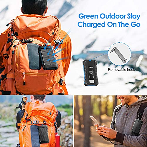 Ssenbono Solar Power Bank 10000 Mah, Wireless Portable Charger Solar Panel External Battery Type-C 5V Dual Usb With Led Flashlight (Waterproof, Dustproof, Shockproof) Compatible With Ios & Android #TOP6