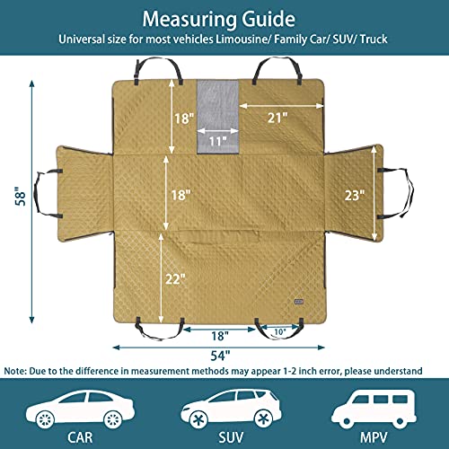 Petsfit Dog Car Seat Cover for Back Seat Protector, Scratchproof Nonslip Hammock Washable Pets Seat Covers with Mesh Window Against Dirt and Pet Fur for Cars Trucks, Khaki Petsfit Dog Car Seat Cover for Back Seat Protector, Scratchproof Nonslip Hammock Washable Pets Seat Covers with Mesh Window Against Dirt and Pet Fur for Cars Trucks, Khaki