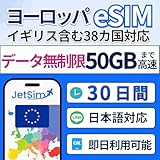 ヨーロッパ 38カ国 esim 30日間 無制限 SIMカード データ使い放題 50GBまで高速 テザリング可 jet sim ジェットシム 海外sim イギリス フランス ドイツ 30日