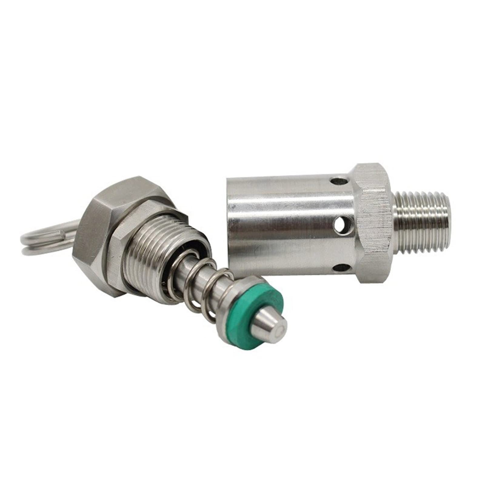 304 Stainless Steel Pressure Relief Safety Valve, 1/4" & 1/2" NPT Pipe Fittings 0.5-10 Bar for Air Compressor(Bspt 0.25inch,0.5 Bar)