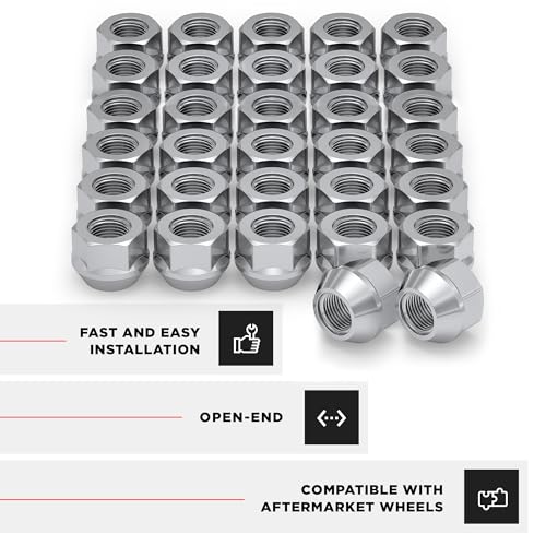 Image of White Knight M14x1.5 Zinc Open-End Bulge Acorn Lug Nut with 7 /8 inch Hex and Wider seat Diameter (1.02 inch) - 1309-1D-32AM (32 Pack)