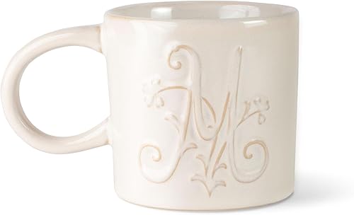 Vista 6 de FRINGE STUDIO Floral C Taza de cerámica, 14 fl oz, Crema (428034)