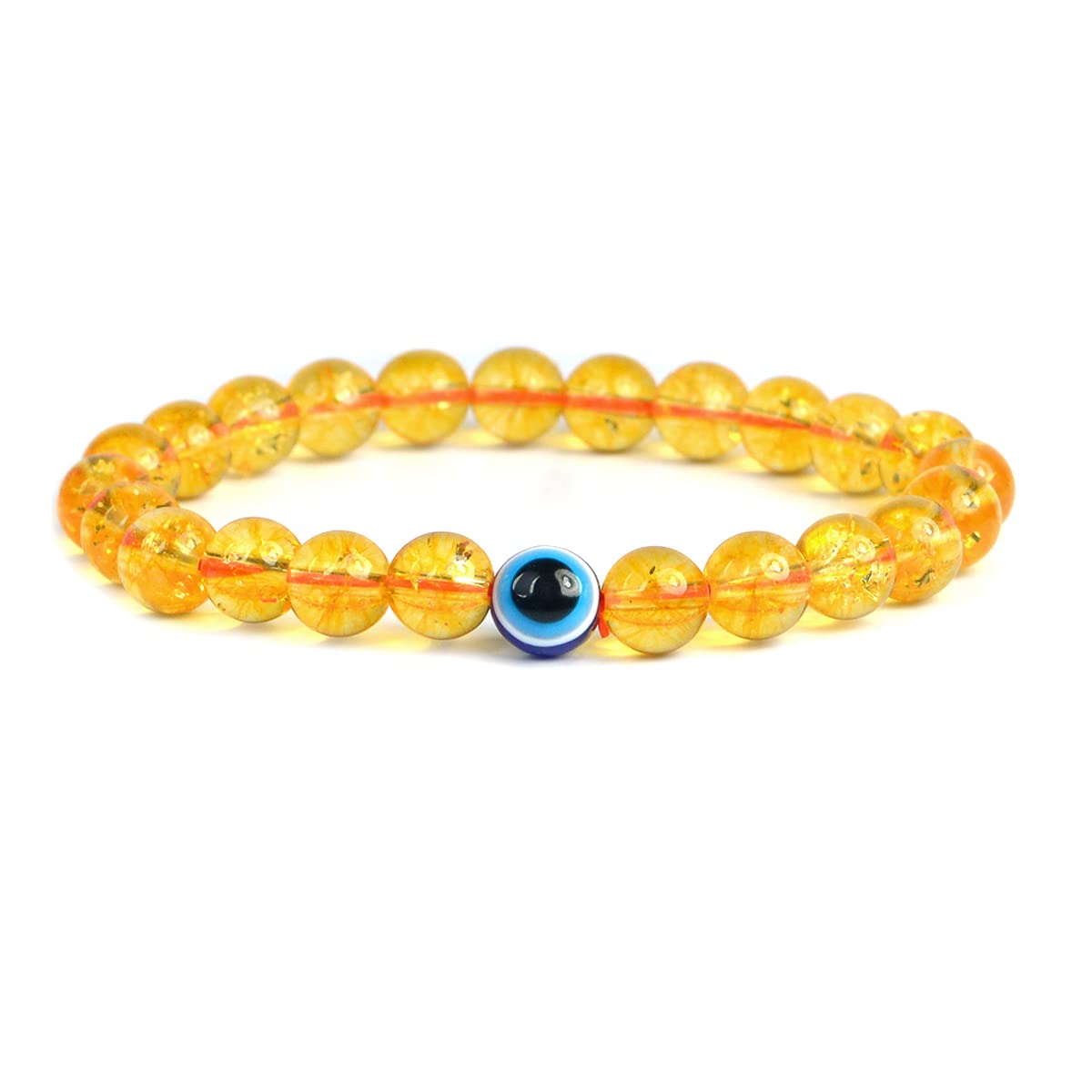 Reiki Crystal Products Unisex Adults Crystal Stone for Healing Natural Citrine Evil Eye Bracelet (Multicolor, 8 mm) (B09L7YSJ2V) Amazon Price History, Amazon Price Tracker