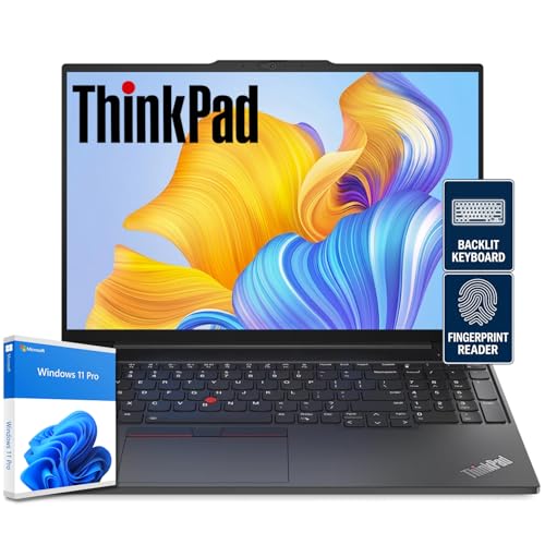 Image of Lenovo ThinkPad E16 Laptop for Business & Productivity, 16 inch WUXGA IPS, 13th Gen i5-1335U (> i7-1265U), 12GB RAM, 1TB (512GB SSD+500GB External), Backlit Keyboard, Fingerprint, RJ-45, Windows 11 Pro