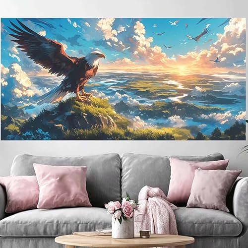 Diamond Painting Aigle 40x80cm, kit complet de broderie diamant 5D pour adulte