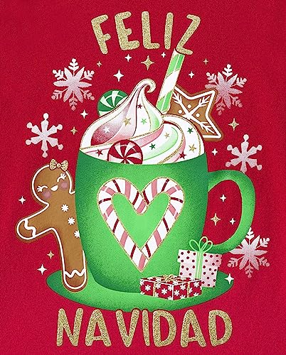 Image of The Children's Place,Feliz Navidad Long Sleeve Christmas Graphic T-Shirt,Large (10 /12)