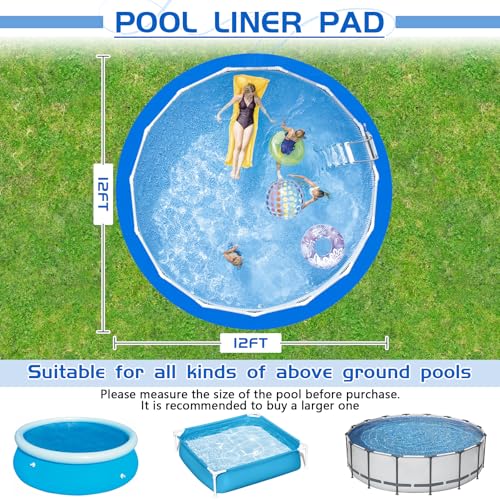 12Ft Pool Tarp for Under Pool, Pool Liner Pad for Round Above Ground Pools by RGJ - Used condition - Image 2