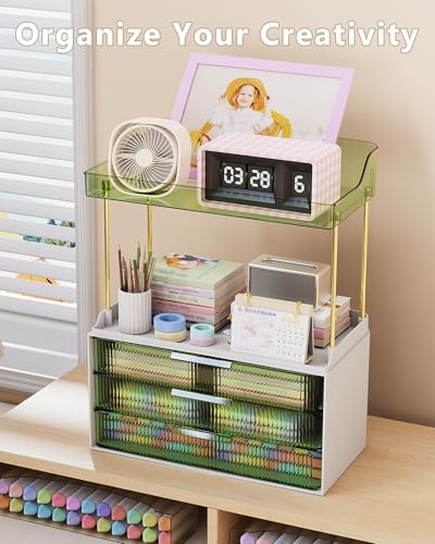 Image of Anylady Bathroom Organizers and Storage, Makeup Organizer (Sturdy Durable Attractive), Ideal for Vanity, Countertop, Counter, Perfume, Skincare, Cabinet, Cosmetic, Dresser Organizer (Green)