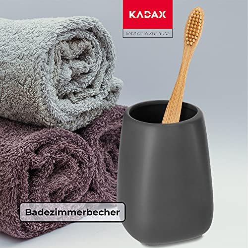 KADAX Ceramic Toothbrush Cup, Bathroom Mat Mug, Bathroom Cup, Toothbrush Holder for Bathroom, Toothbrush, Toothpaste, Storage, Bathroom Water Cup (Anthracite)
