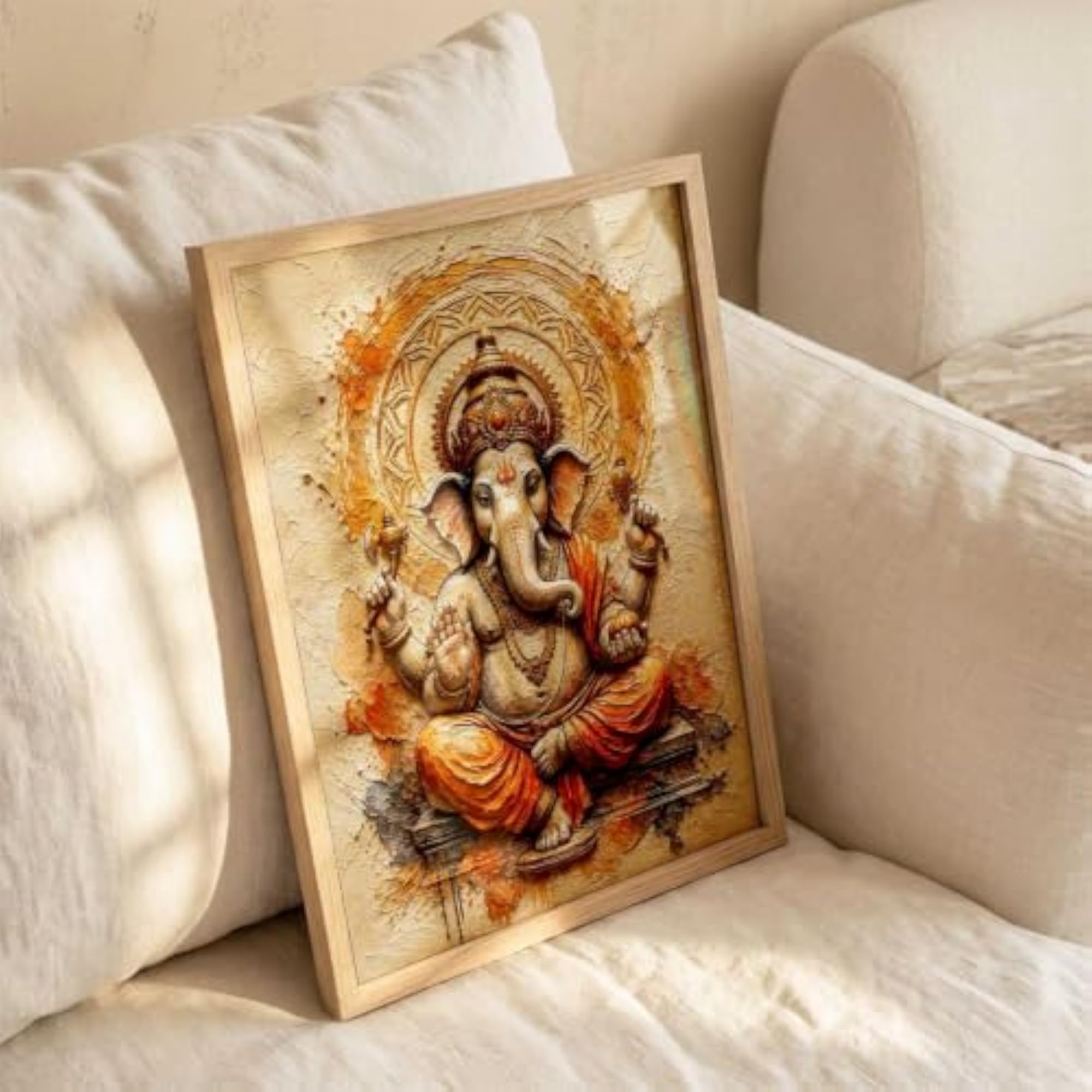 Hindu God Wall Decor Framed Wall Art, Spiritual Painting