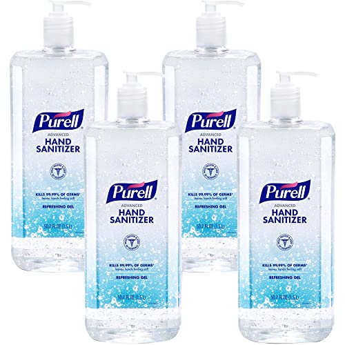 PURELL Advanced Refreshing Gel Hand Sanitizer, Clean Scent, 1.5 L Pump Bottle, 4/Carton