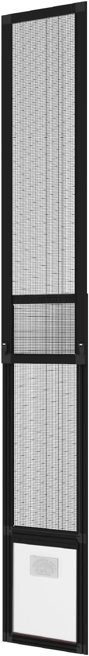 Hakuna Pets Patio Pet Door Screen Insert Panel for Sliding Doors, Fits Door Track Min Ht 63.78" to Max Ht 84.25", UV Resistant Mesh, Locking Magnetic Dog Door, Easy Install and Removal, Large, Black