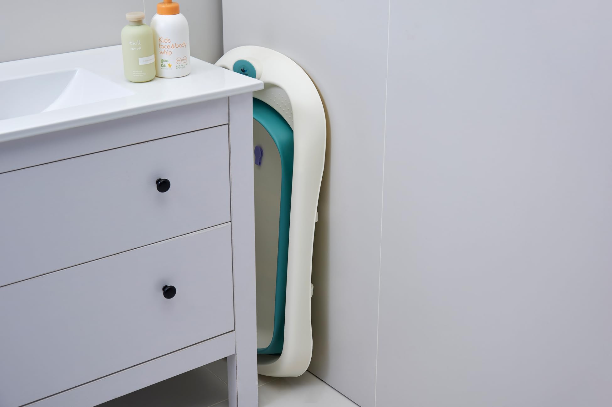 Bañera para bebé con soporte de baño, 81 x 40 x 24 cm, bañera ergonómica con soporte de bañera plegable, bañera plegable antideslizante para recién nacidos, gris