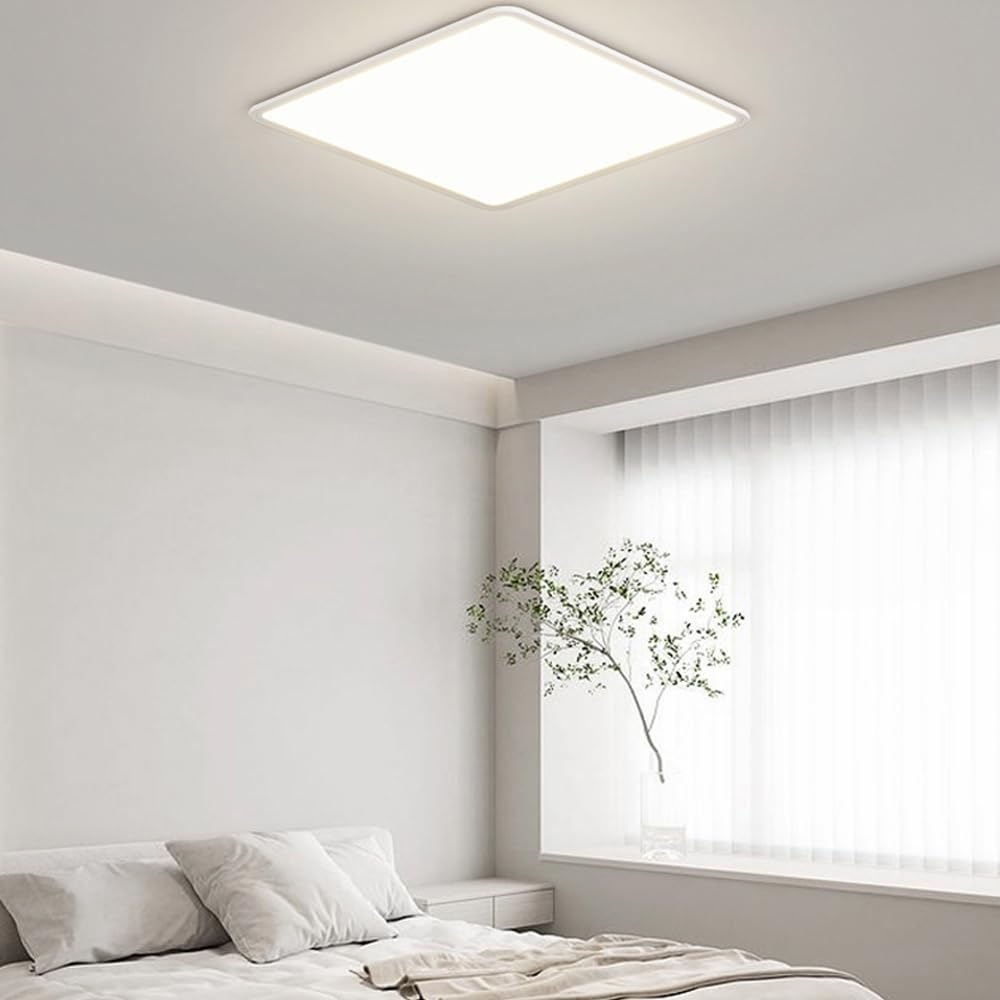 Plafonnier LED 42W Panel Carré Lampes de Plafond Moderne Ultra-mince Lampe Blanc Froid 6000K Luminaires Intérieur Facile à installer Applicable à Salle de Cuisine Salon Balcon (42W)