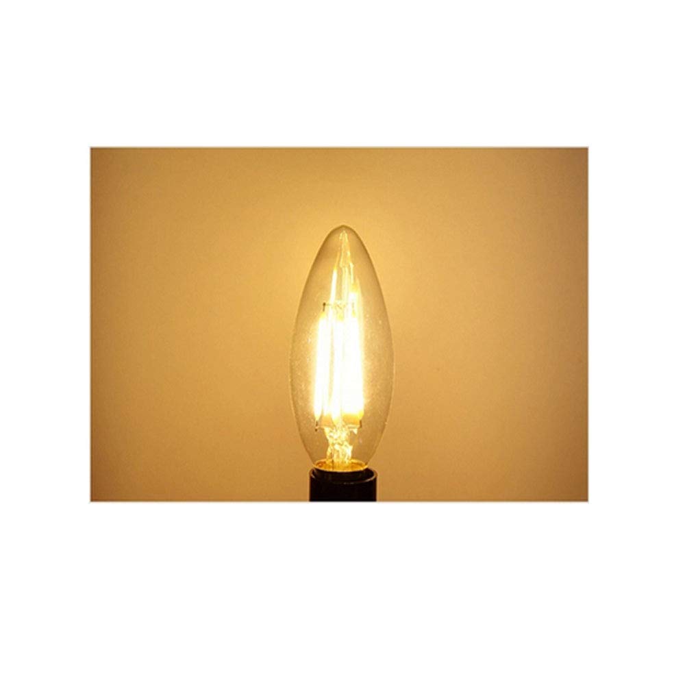 Ruihua - Bombilla LED con punta E14, 2700 K, 4 W (equivalente a halógeno 40 W), 20 paquetes de bombilla retro de bajo consumo C35, rosca Edison pequeña 400 lm, no regulable.