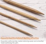 HARFINGTON 5Pcs Aiguilles à tricoter en bambou Taille double pointue US 8(5mm) carbonisé 6 1 cm(15cm) Droit pour la création artisanale DIY Projets de tricotage de fils d'artisanat