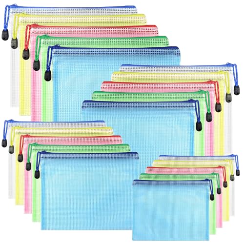 Pochette document zippée A3 A4 A5 A6 en PVC transparent, lot de 20 pièces