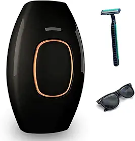 Removedor Pêlos Laser Com Luz Pulsada Permanente Indolor，Dispositivo De Depilação Caseiro, Adequado Para Todo O Corpo, Adequado Para Homens E Mulheres (Preto)