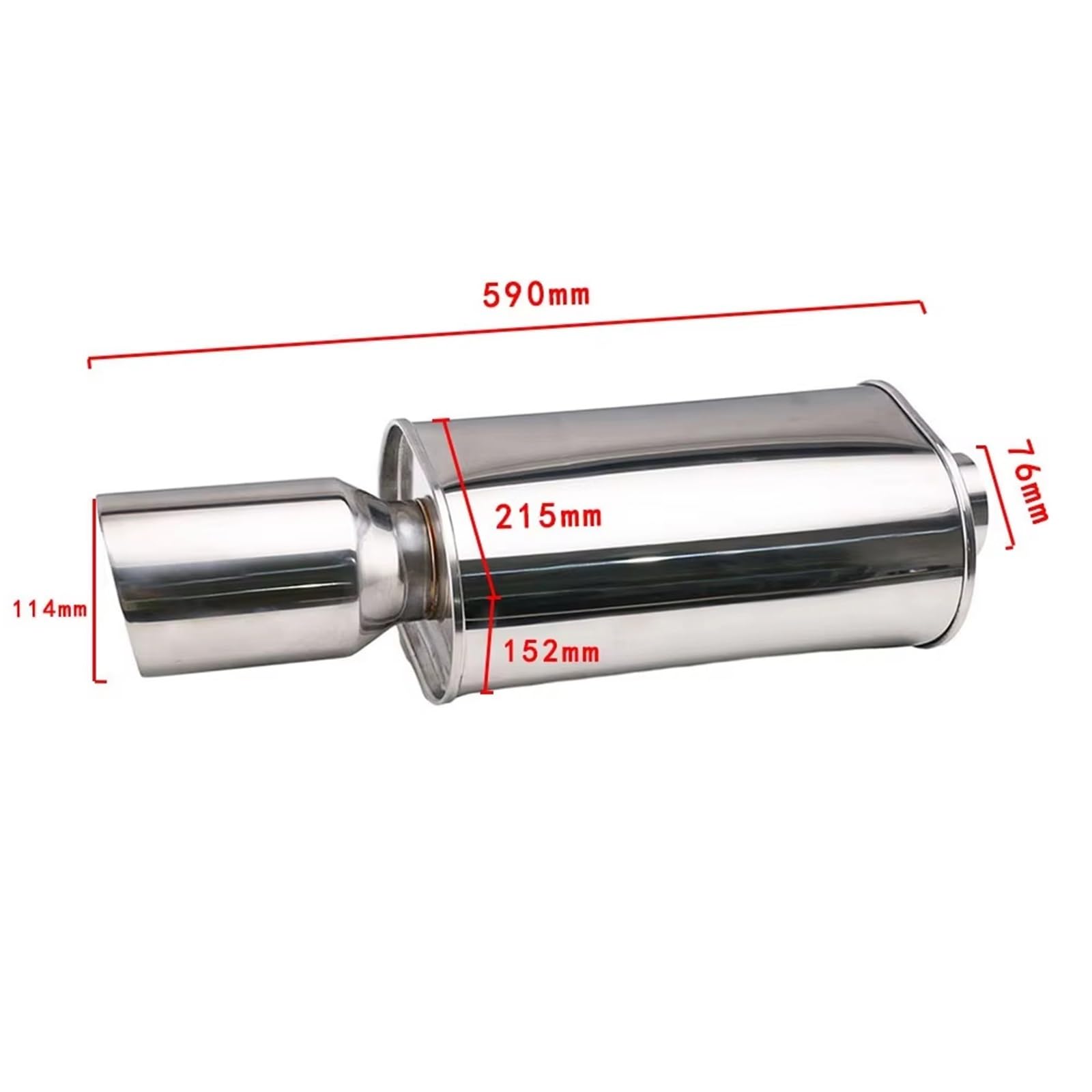 Auspuffrohre für Autos, Auspuffschalldämpfer, Rennsport-Auspuffanlage mit Turbo-Sound, 76 mm Edelstahl
