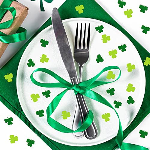 Image of FOIMAS Shamrock Table Confetti,2.1oz St Patrick's Day Foil Sequin Confetti Lucky Irish Clover Party Confetti Glitter for St Patrick's Day Party Decoration