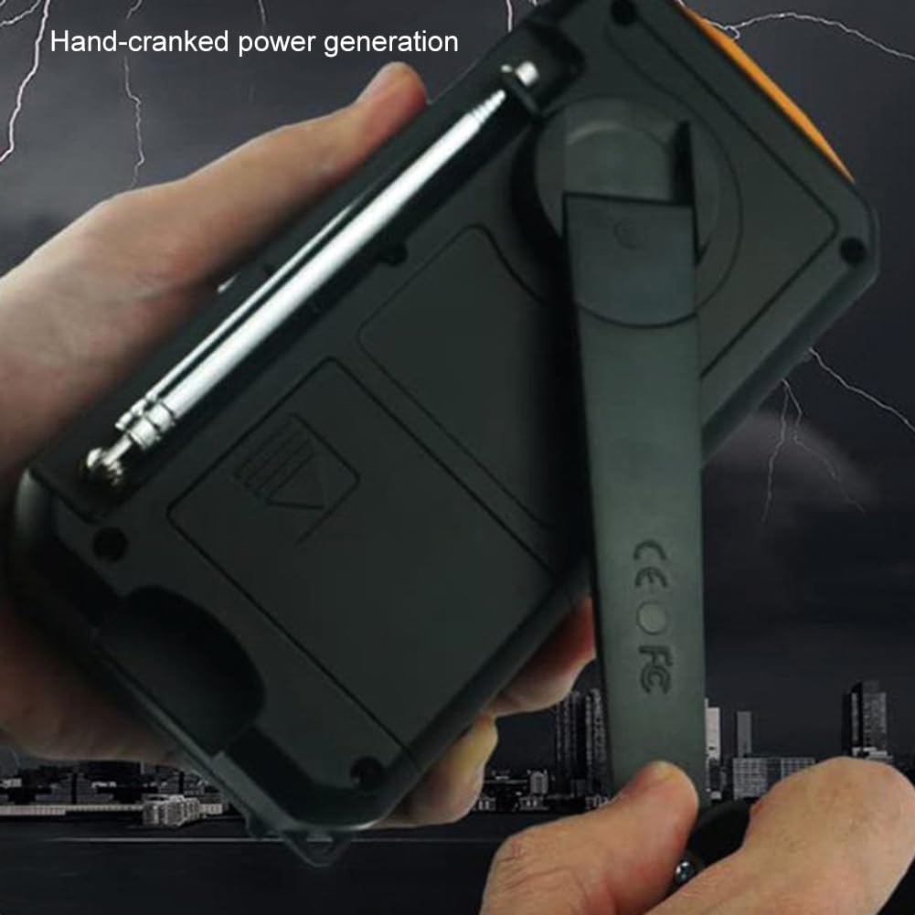 Radio Portatile Piccolo AM FM, Radio d'Emergenza con Manovella, Radio AM/FM/SW con Torcia, Allarme SOS, Pannello Solare, Perfetta per Uso Interno, Esterno e Situazioni di Emergenza