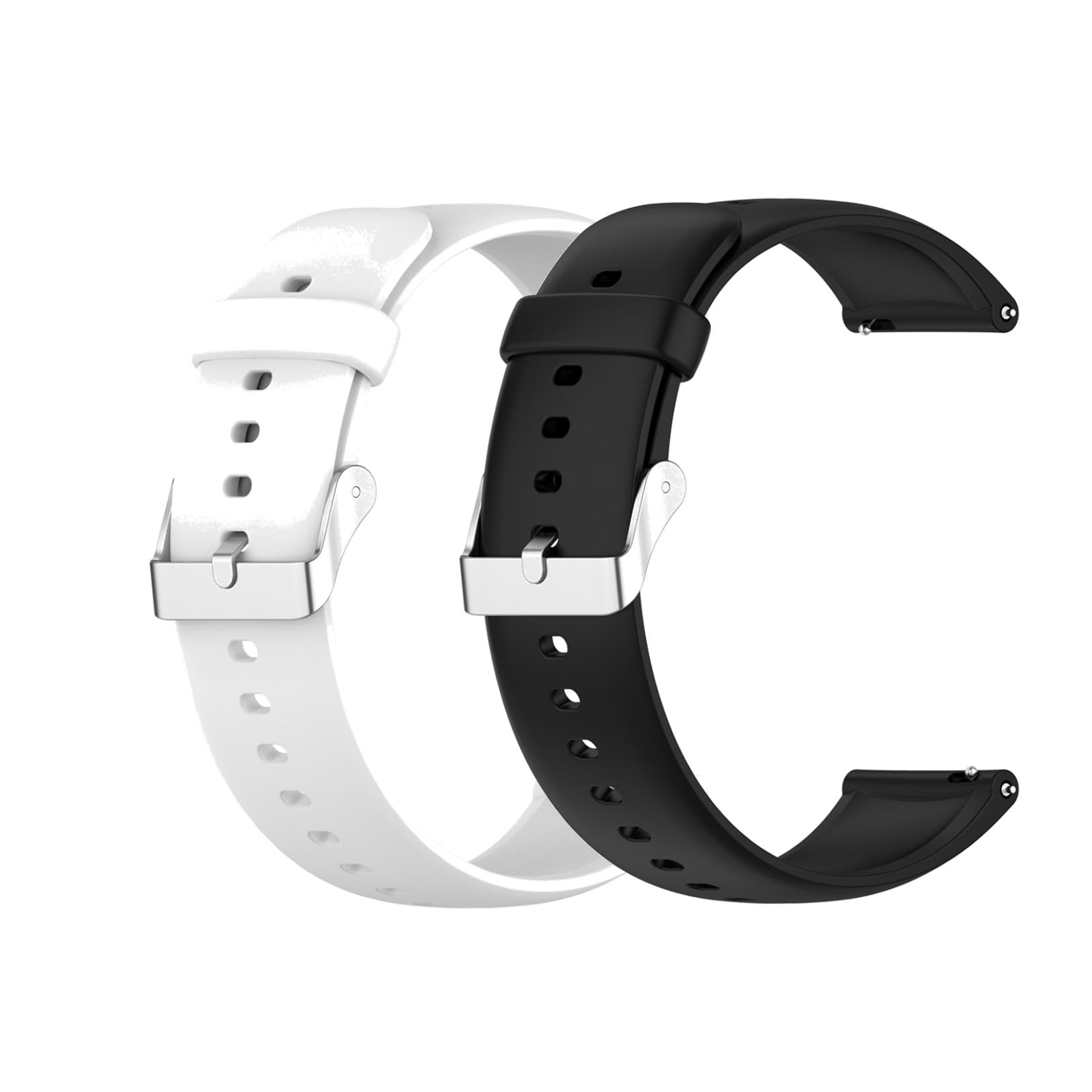2 Pack Strap for Garmin Forerunner 265S Straps for Women Men, Silicone Sport Classic Soft Replacement Straps Compatible with Garmin Forerunner 265S (Black+White)