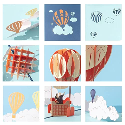 Ait Paper Art Handmade 3D Pop-Up Hot Air Balloon Greeting Card - Beautifully Crafted For All Occasions. For Birthdays, Anniversary For Friends For Children For Him For Her For Couple #TOP3