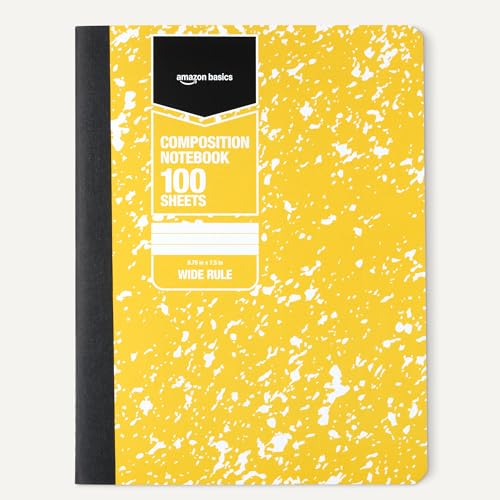 Amazon Basics Composition Notebook, Wide Ruled, 100 Sheets, 9.75" x 7.5", Assorted Marble Colors, 12-Pack by Amazon Basics - Image 5