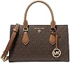 Michael Kors Valerie Small Logo Satchel In BrownAcorn