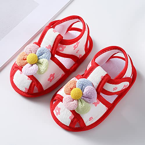 Baby Boys Girls Squeaky Pink Sandals Non-Slip Soft Rubber Sole Closed Toe Infant Flower Outdoor First Walkers Shoes2
