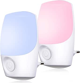 Emeritpro Nachtlampje met schemeringssensor, dimbaar, acryl, 3000 K, warmwit, 180 graden draaibaar, voor kinderkamer, hal, slaapkamer, trap, 1 stuk, 1 W