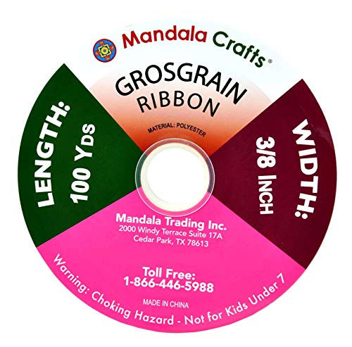 Leopard Print Grosgrain Ribbon 3/8 Inch Bulk 100 Yard Roll For Gift Wrapping, Hair Bows, Parties, Wedding Decoration, Scrapbooking, Flowers; By Mandala Crafts #TOP2