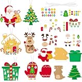 Civaner 24 Sets Christmas Foam Craft Kit, Hanging Tree Ornaments, 6 Styles