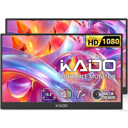 Image of Kado 2-Pack 15.6 Inch 1080p FHD Ultra-Slim Laptop Monitor Second Display | IPS 1920x1080 Adjustable Kickstand, Screen Extender for PC, Mac, Tablet, Phone, Xbox, PS5, Switch USB-C & HDMI Connectivity