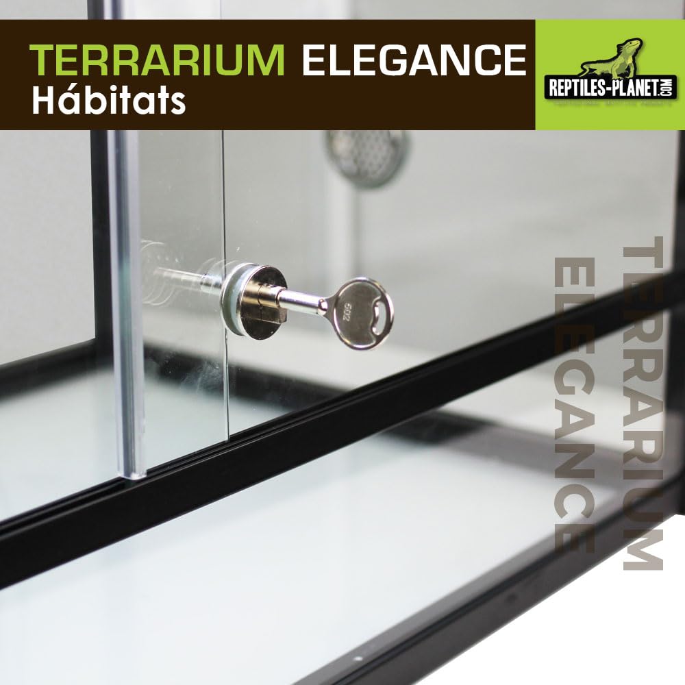Reptiles Planet - Terrario, Aluminio, para Reptil o Anfibio, 30 x 30 x 45 cm, Color Negro