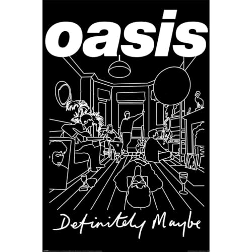 Pyramid International Póster de Oasis (Definitely Maybe Art)   Póster oficial de Oasis para fanáticos de la música, 61 cm x 91 cm, póster decorativo para dormitorio, estudio o dormitorio