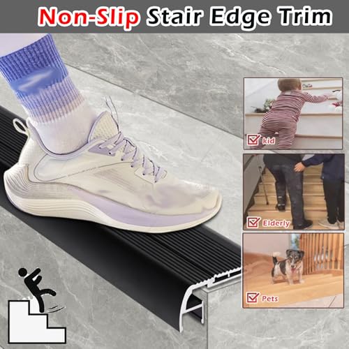 Nez d'escalier antidérapant alu avec profilé LED pour marches - 5