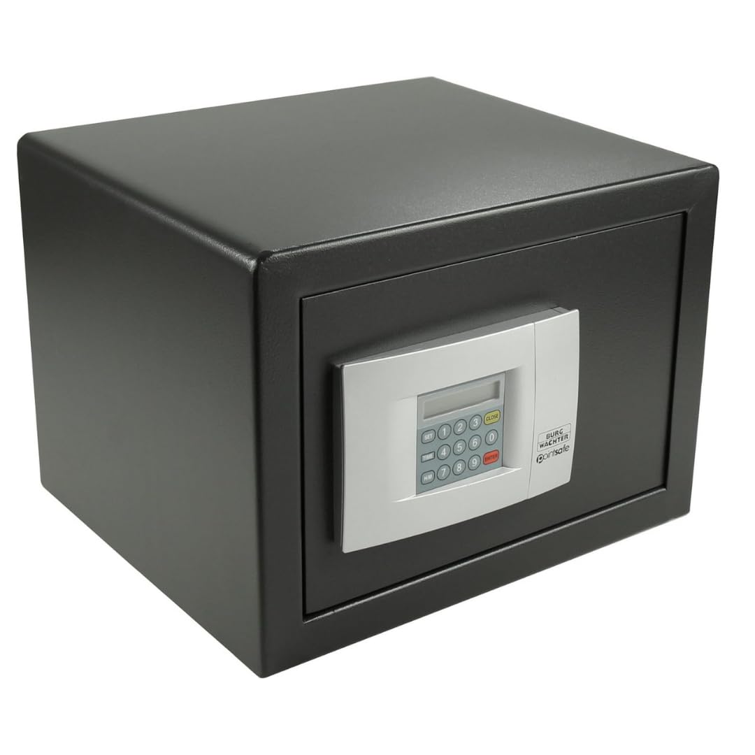 BURG-WÄCHTER Möbeltresor mit elektronischem Zahlenschloss, inkl. Fachboden, Doppelwandige Tür, 20,5 l, 14,5 kg, Point-Safe P 2 E, Schwarz