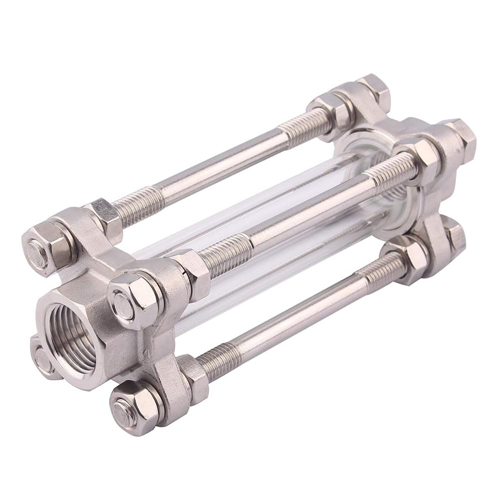 PFRANK 1/4'' 3/8'' 1/2'' 3/4'' 1'' BSP Weibliche Schauglas Diopter for Homebrew Brewing 304 Edelstahl (Size : 1/2")