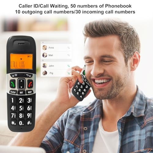 Ornin D1004 Teléfono Inalámbrico con Pantalla LCD Ámbar miniatura 4