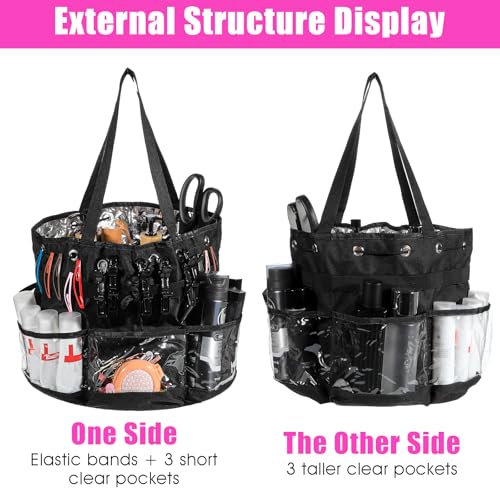 Hairstylist Traveling Bag, Large Capacity Hairdresser Barber Bag, Heat Resistant Hair Tools Travel Bag, Professional Makeup Organizer Bag, Waterproof Shower Toiletry Bag3