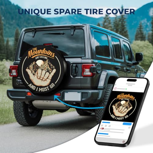Image of GENANY Custom PVC Leather Spare Tire Heavy Duty Cover, Turn Your Photo Logo Text Into Tire Cover, Universal Fit for Trailer RV Camper, Personalized RV Spare Tire Cover 14-17 Inch