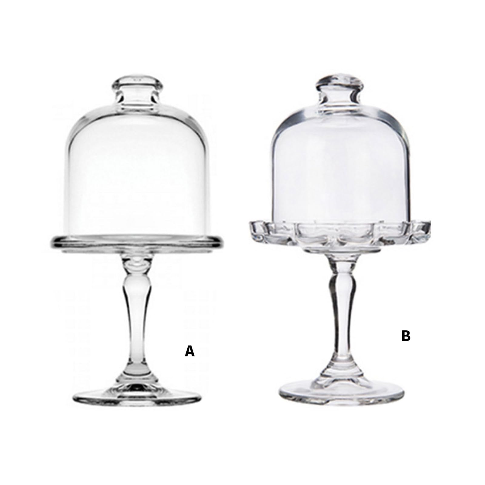 Klarglas-Serviertablett mit Kuppeldeckel, Dessertdisplay mit Fuß für Süßigkeiten, Süßigkeiten, elegante Dekoration für besondere Anlässe und Partys